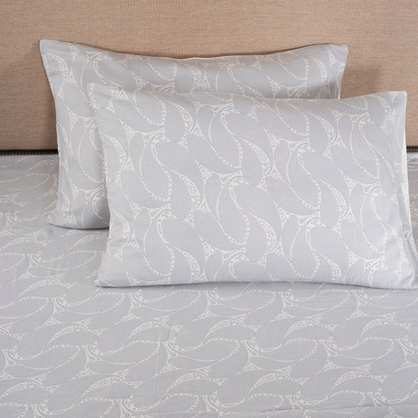 Folklore Transition Paisley Print Printed 100% Cotton Blue Ultra Soft Bed Sheet with Pillow Case