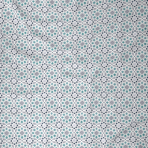 Inhouse Ardour Darien Printed 200 TC 100% Cotton Blue Bed Sheet with Pillow Case