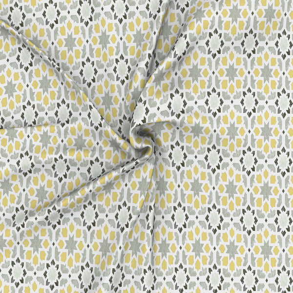 Inhouse Ardour Darien Printed 200 TC 100% Cotton Gold Bed Sheet with Pillow Case