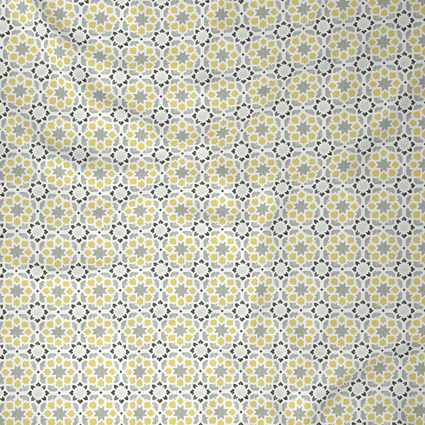 Inhouse Ardour Darien Printed 200 TC 100% Cotton Gold Bed Sheet with Pillow Case