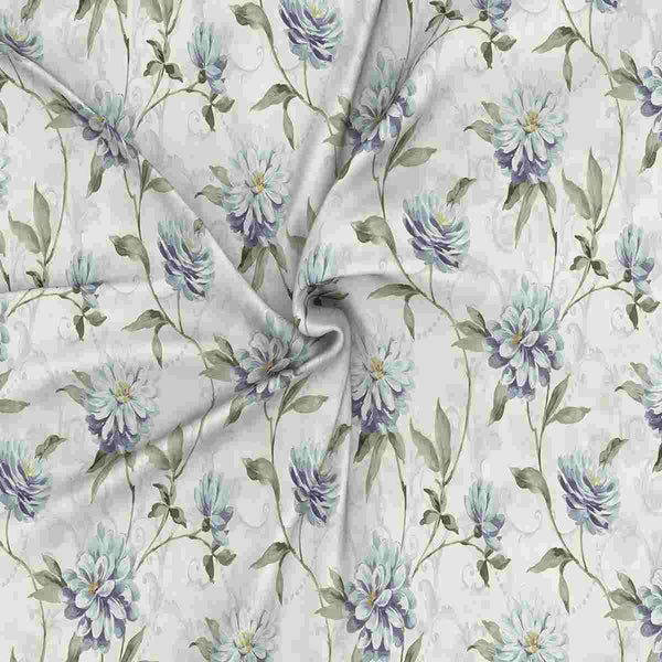 Regency Neveah Printed 210TC 100 %Cotton Blue Bed Sheet with Pillow Case