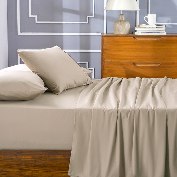Slumber Plain Easy Care Percale 100% Cotton Cinnabar Crisp Bed Sheet with Pillow Case