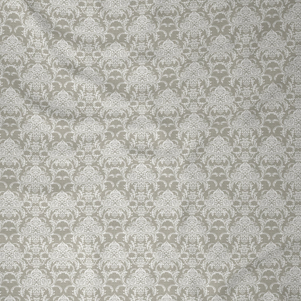 Hermosa Exotic Bouquet Damask Floral Neutral Bed Sheet with Pillow Case