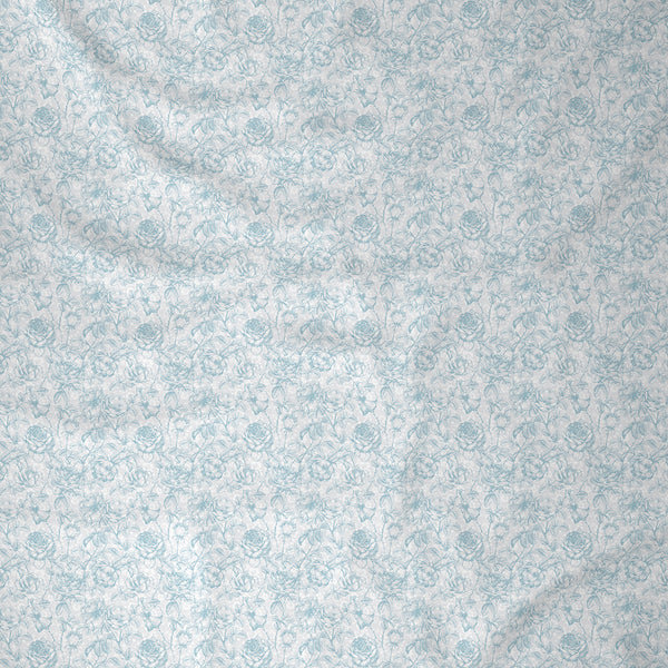 Hermosa Exotic Bouquet Wonderland Blue Bed Sheet with Pillow Case
