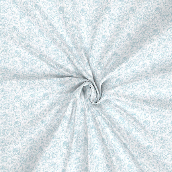 Hermosa Exotic Bouquet Wonderland Blue Bed Sheet with Pillow Case