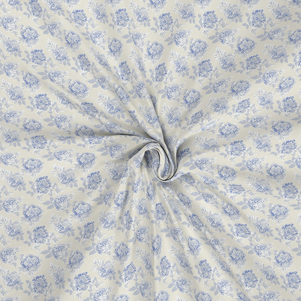 Backyard Patio Silvie Printed 100%Cotton Blue Bed Sheet with Pillow Case
