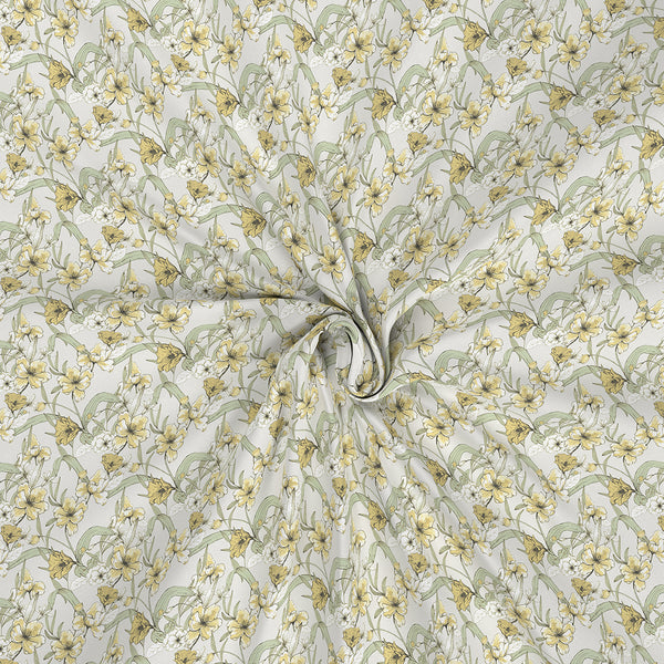 Backyard Patio Valencia Printed 100%Cotton Yellow Bed Sheet with Pillow Case
