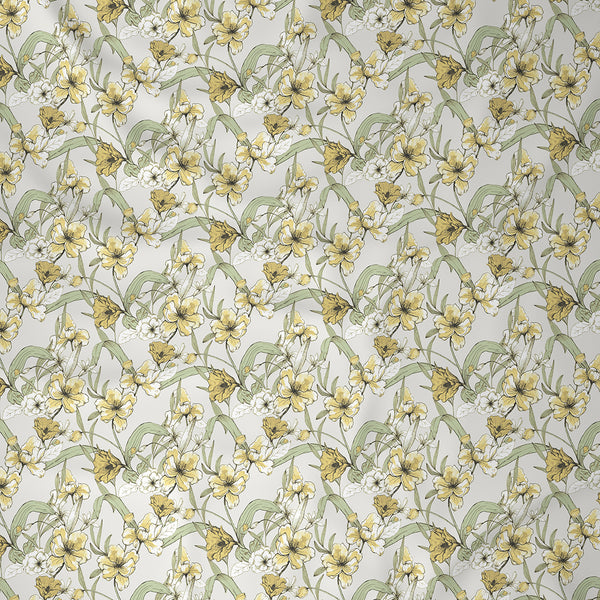 Backyard Patio Valencia Printed 100%Cotton Yellow Bed Sheet with Pillow Case