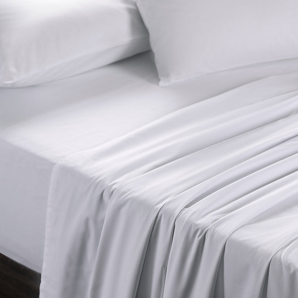 Eden Crisp & Light Weight 100% Cotton Solid White Bed Sheet with Pillow Case
