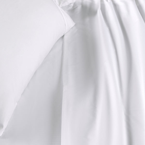 Eden Crisp & Light Weight 100% Cotton Solid White Bed Sheet with Pillow Case