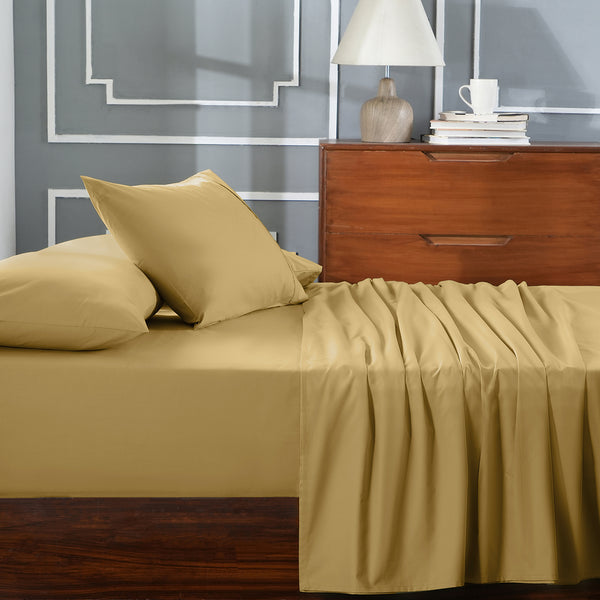 Slumber Plain Easy Care Percale 100% Cotton Green Crisp Bed Sheet with Pillow Case