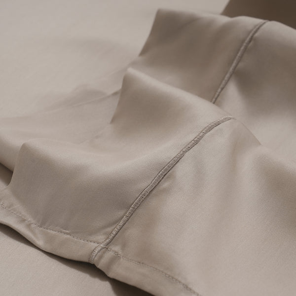 Vintage Noemi Solid 100% Tencel  Neutral Bed Sheet With Pillow Case