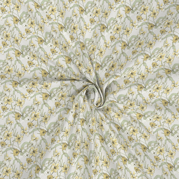 Tranquil Serenity Valencia 100%Cotton Printed Bed Sheet with Pillow Case Yellow