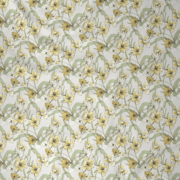 Tranquil Serenity Valencia 100%Cotton Printed Bed Sheet with Pillow Case Yellow