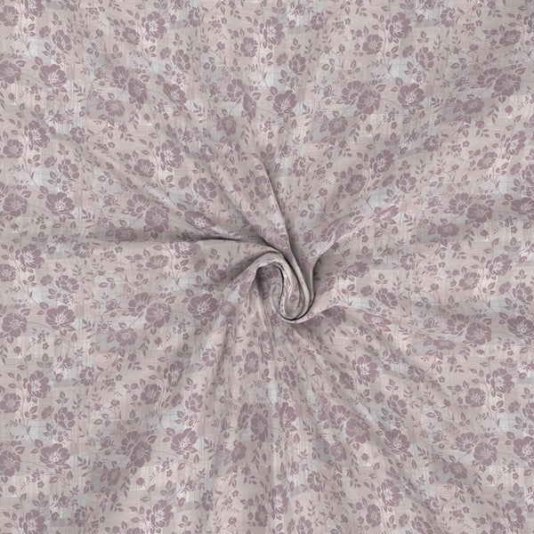 Tranquil Serenity Textured Floral 100%Cotton Printed Bed Sheet with Pillow Case Peach