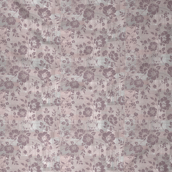 Tranquil Serenity Textured Floral 100%Cotton Printed Bed Sheet with Pillow Case Peach