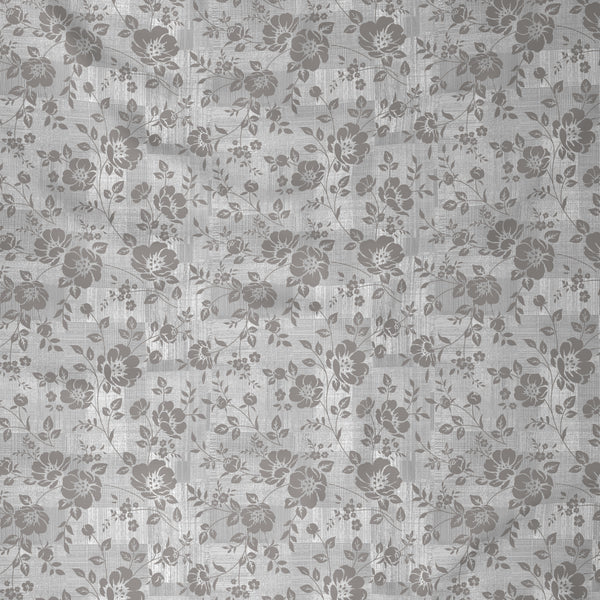 Tranquil Serenity Textured Floral 100%Cotton Printed Bed Sheet with Pillow Case Brown