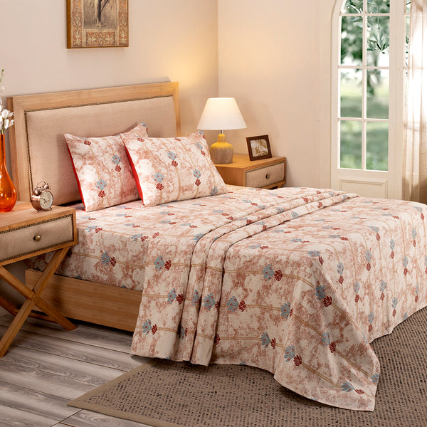 Nouveau Tradition Water Lily Neutral Bed Sheet