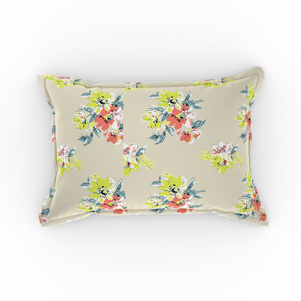 Modern Sanctuary Floral Banquet Printed 200 TC 100% Cotton Beige Bed Sheet with Pillow Case