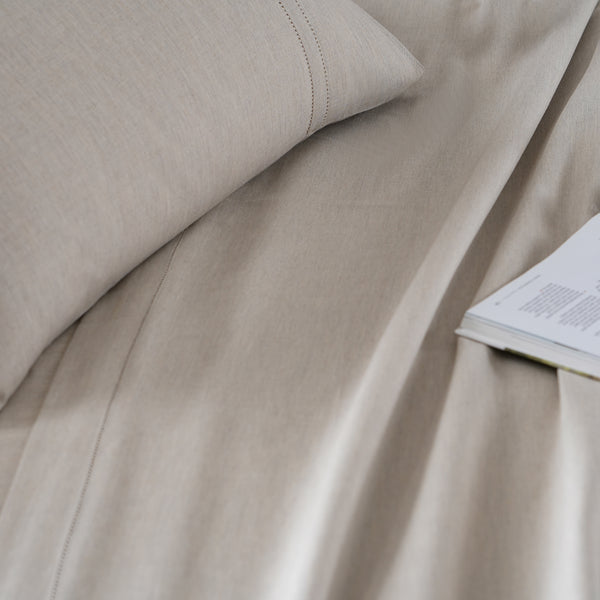 Emmie Made With Egyptian Cotton Ultra Soft Light Beige Bed Sheet with Pillow Case