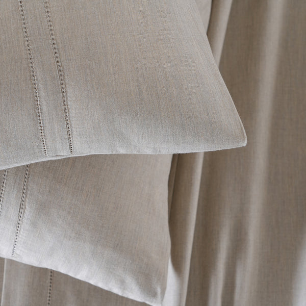 Emmie Made With Egyptian Cotton Ultra Soft Light Beige Bed Sheet with Pillow Case