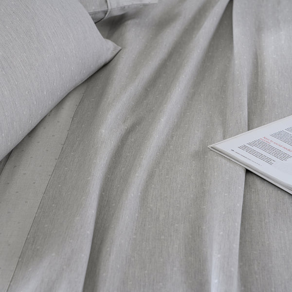 Muted Dot Reversible Made With Egyptian Cotton Ultra Soft Grey Bed Sheet with Pillow Case