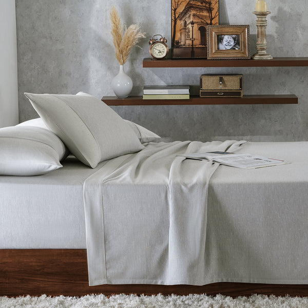 Muted Dot Reversible Made With Egyptian Cotton Ultra Soft Grey Bed Sheet with Pillow Case