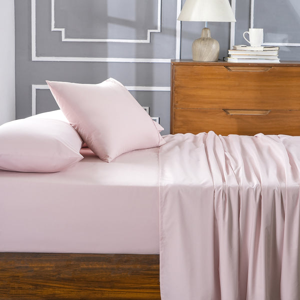 Slumber Plain Easy Care Percale 100% Cotton Cradle Pink Crisp Bed Sheet with Pillow Case