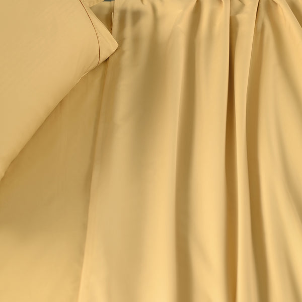 Slumber Plain Easy Care Percale 100% Cotton Honey Dust Crisp Bed Sheet with Pillow Case