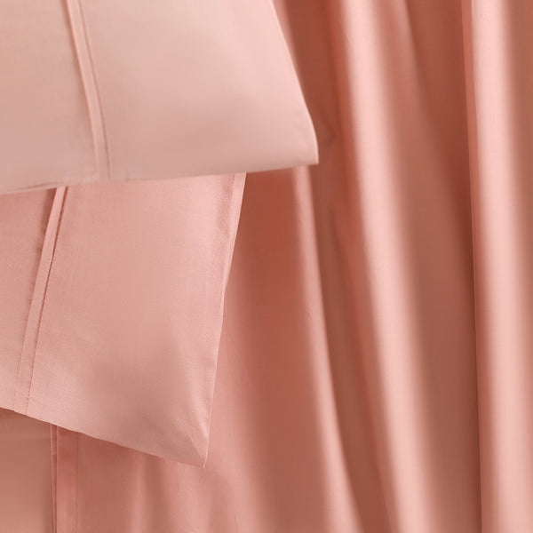 Slumber Plain Easy Care Percale 100% Cotton Peach Blossom Crisp Bed Sheet with Pillow Case