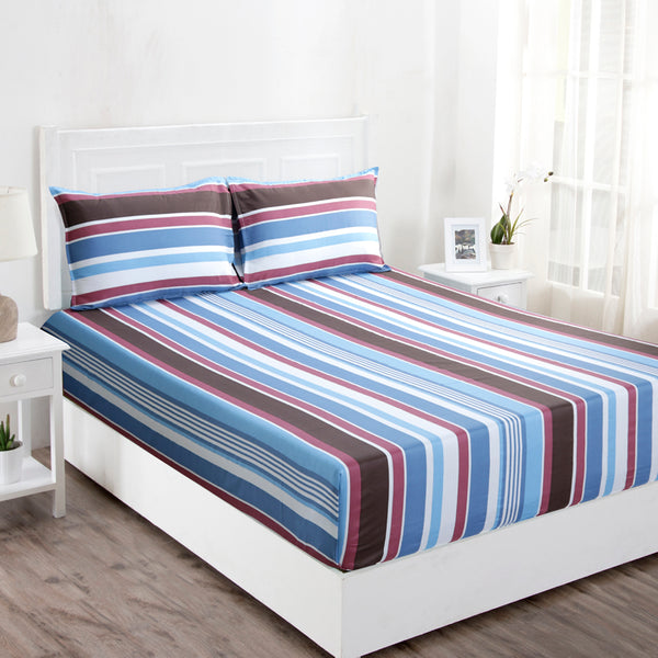 Zephyr Sanders Printed 200 TC 100% Cotton Multi Pastel Bed Sheet with Pillow Case