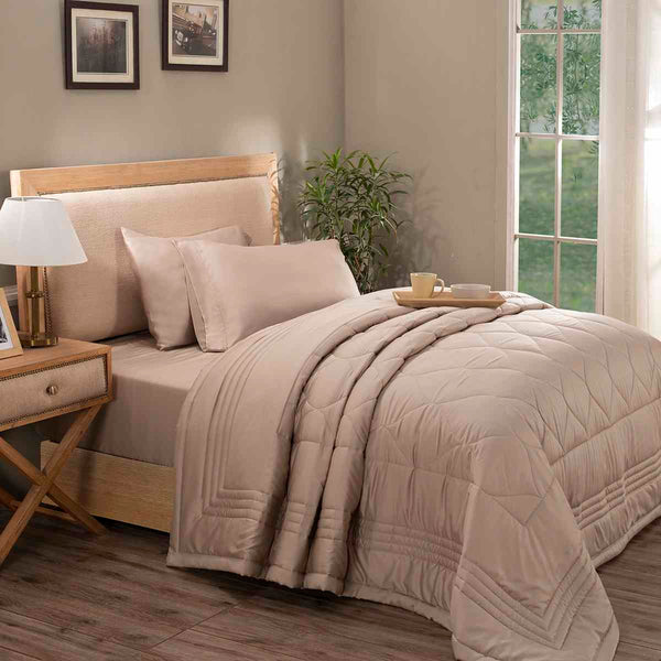 Mellow Neutral Excel Fabric AC Quilt/Quilted Bed Cover/Comforter