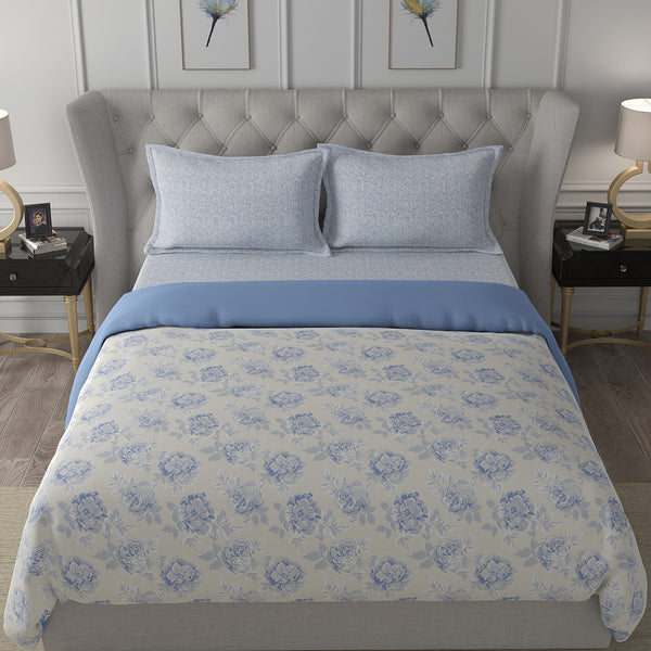 Backyard Patio Silvie Summer AC Quilt/Quilted Bed Cover/Comforter Blue