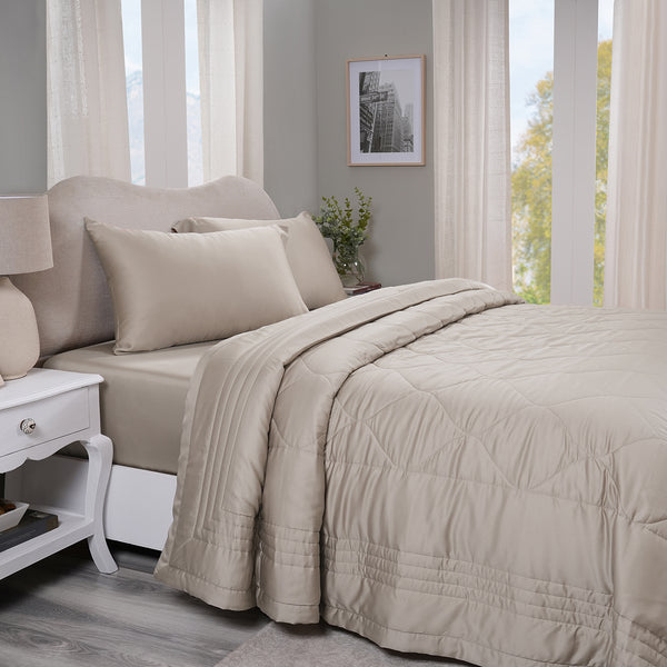 Vintage Noemi Tencel  Fabric AC Quilt/Quilted Bed Cover/Comforter, Grey