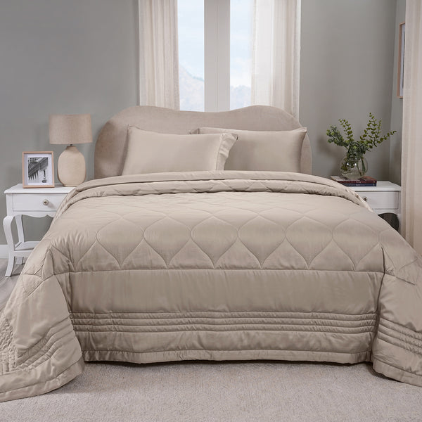 Vintage Noemi Tencel  Fabric AC Quilt/Quilted Bed Cover/Comforter, Neutral