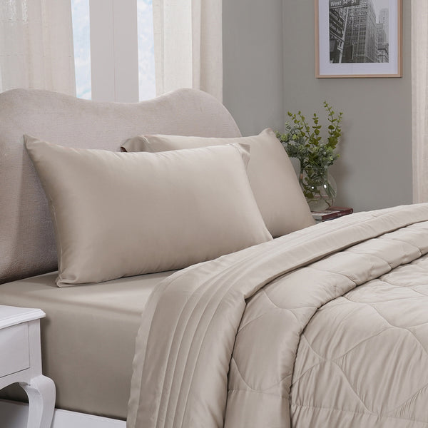Vintage Noemi Tencel  Fabric AC Quilt/Quilted Bed Cover/Comforter, Neutral
