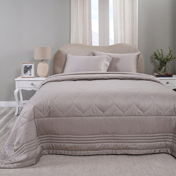 Vintage Noemi Tencel  Fabric AC Quilt/Quilted Bed Cover/Comforter, Grey