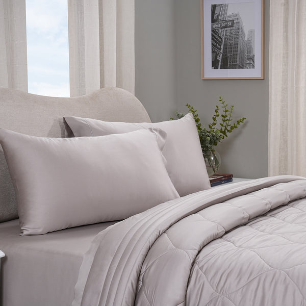 Vintage Noemi Tencel  Fabric AC Quilt/Quilted Bed Cover/Comforter, Grey