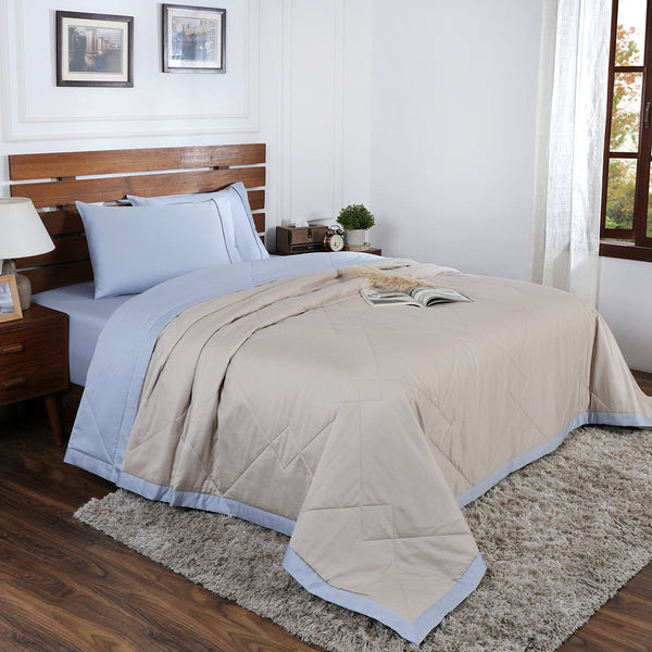Selwyn Reversible Summer AC Quilt/Quilted Bed Cover/Comforter Plein Air/Sandshell Quilt