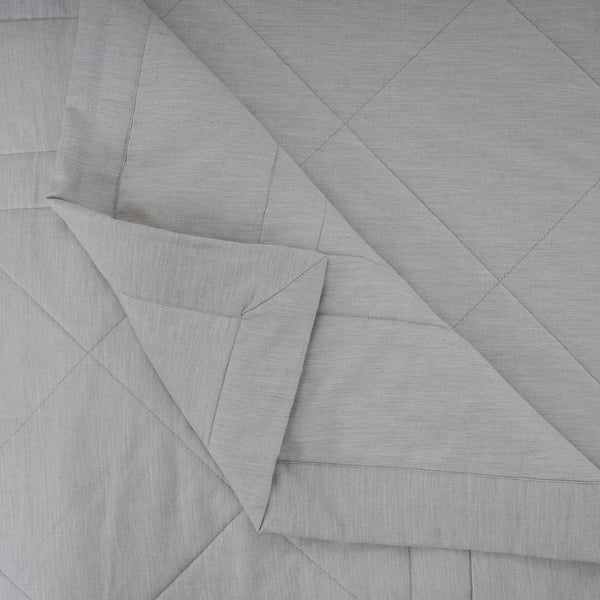 Emmie 100% Natural Cotton Filling Light Weight Winter Quilt / Quilted Bed Cover Grey