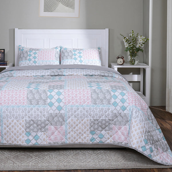 Hermosa Sensory Bloom Lennon Quilt Blue