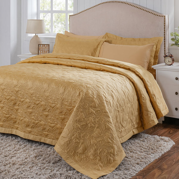 Classical Ornate Twirls & Swirls Quilt/Quilted Bed Cover Neutral