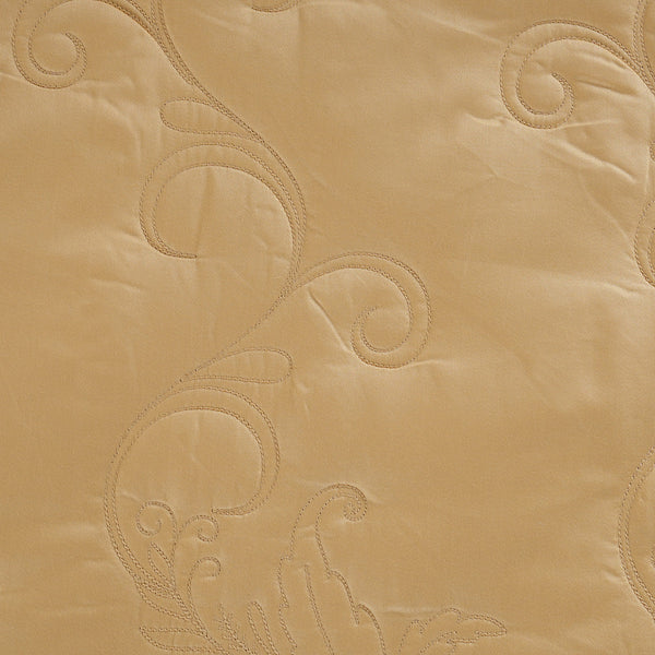 Classical Ornate Twirls & Swirls Quilt/Quilted Bed Cover Gold