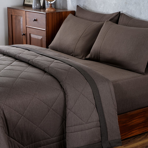 Emmie 100% Natural Cotton Filling Light Weight Winter Quilt Green