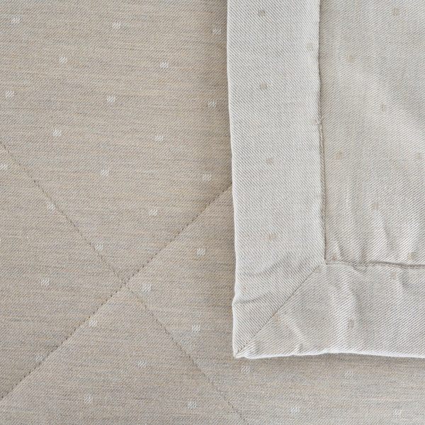 Muted Dot 100% Neutral Cotton Filling BeigeQuilt/Quilted Bed Cover